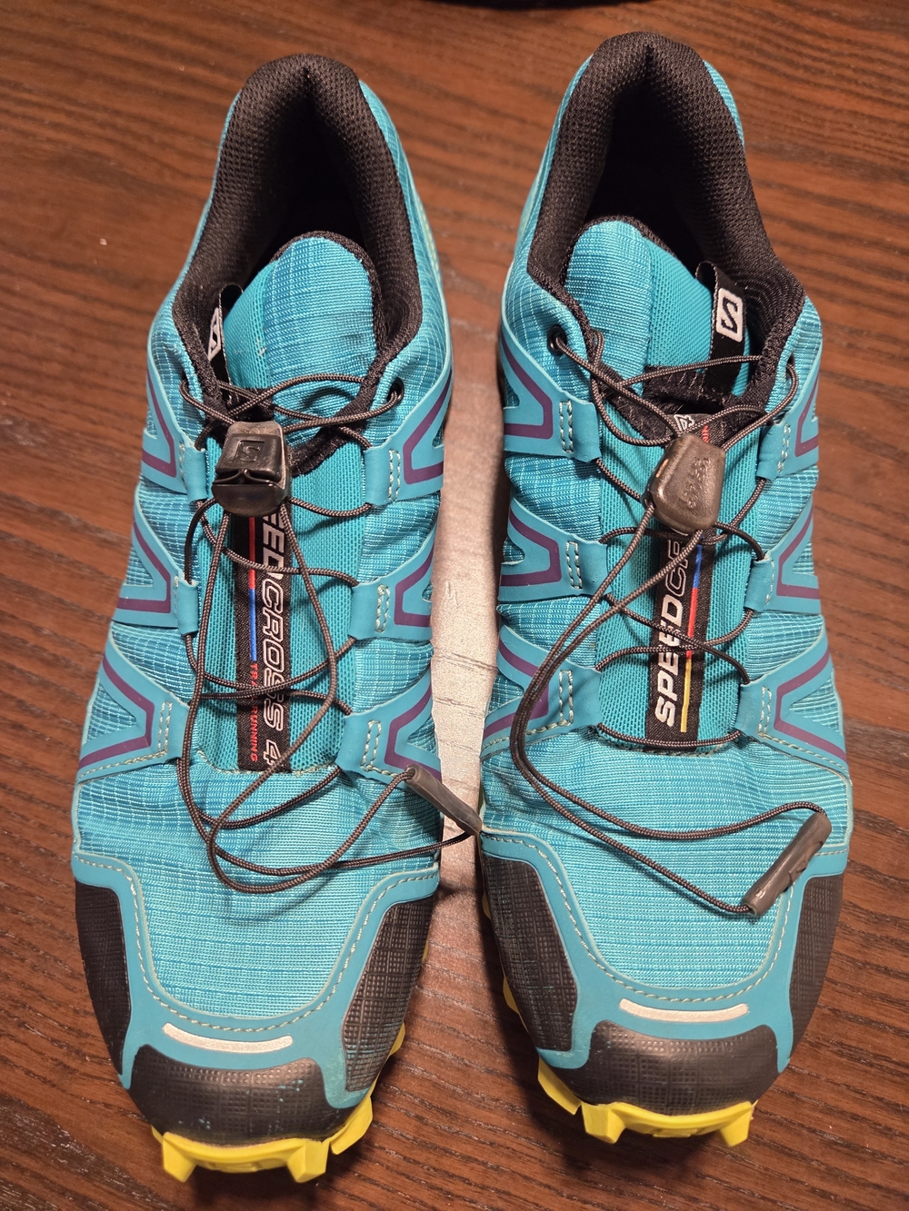 Salomon Speedcross 4 Women's Trail Running Shoes Size 11 Teal/Lime Hiking - Picture 7 of 10